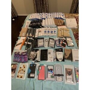 Lot of 90 brand new Cell Phone cases and screen protectors